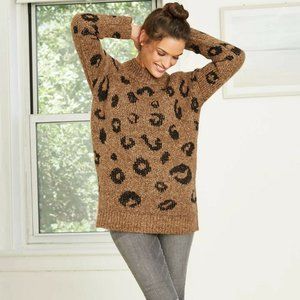 Women mock Turtleneck Tunic Pullover Sweater M